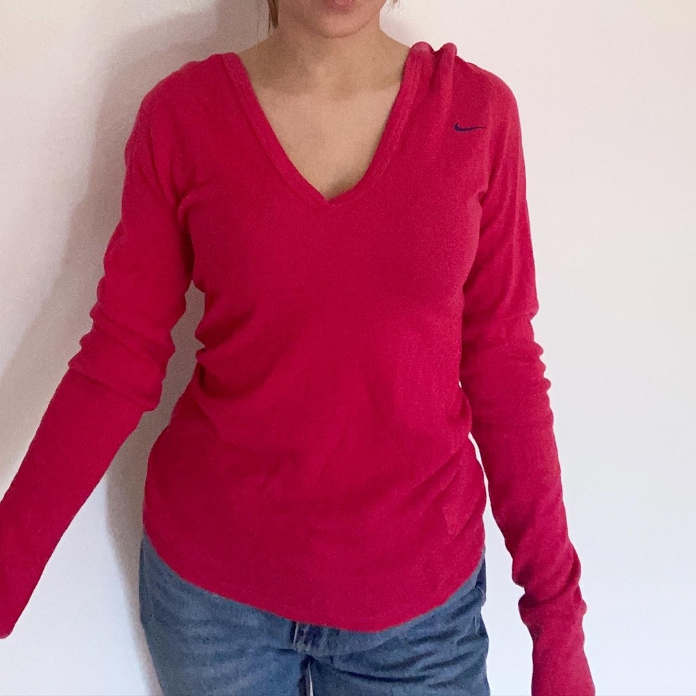 Pink Nike Long Sleeve Shirt with Hood